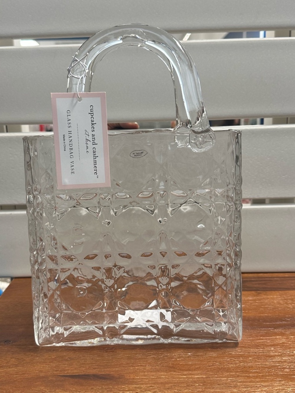 Glass VaseTextured Tote Bag with Handle - Women Bags (LAST ONE LEFT)
